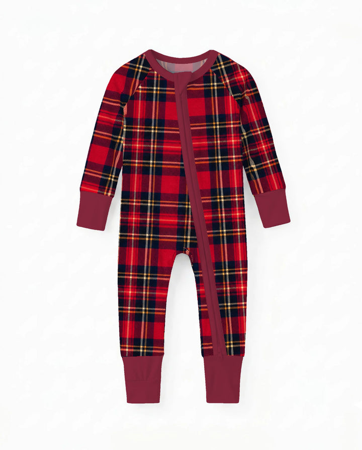 Classic Red Christmas Tartan Plaid Bamboo Convertible Zippy