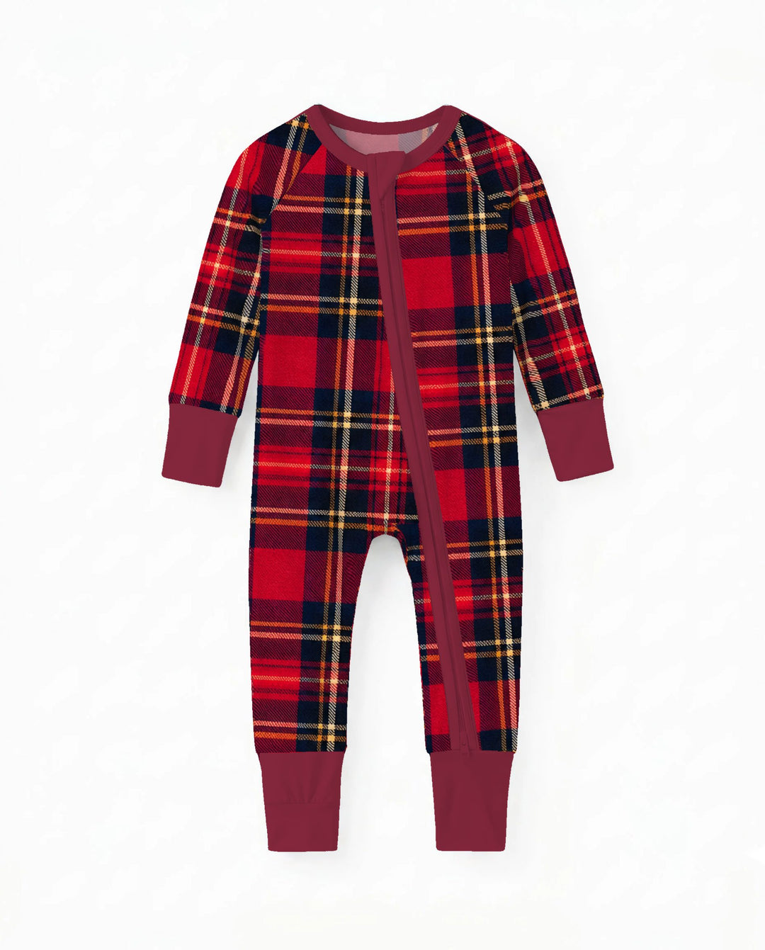 Classic Red Christmas Tartan Plaid Bamboo Convertible Zippy