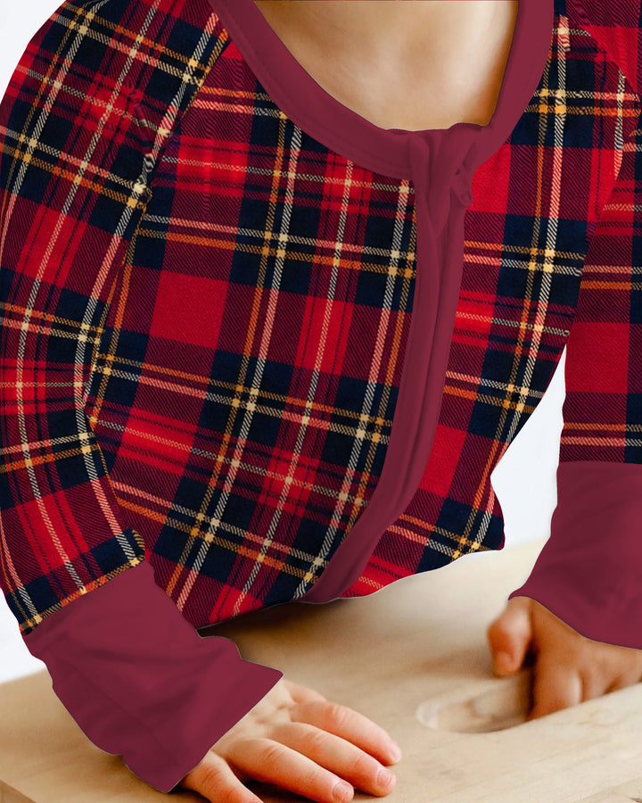 Classic Red Christmas Tartan Plaid Bamboo Convertible Zippy