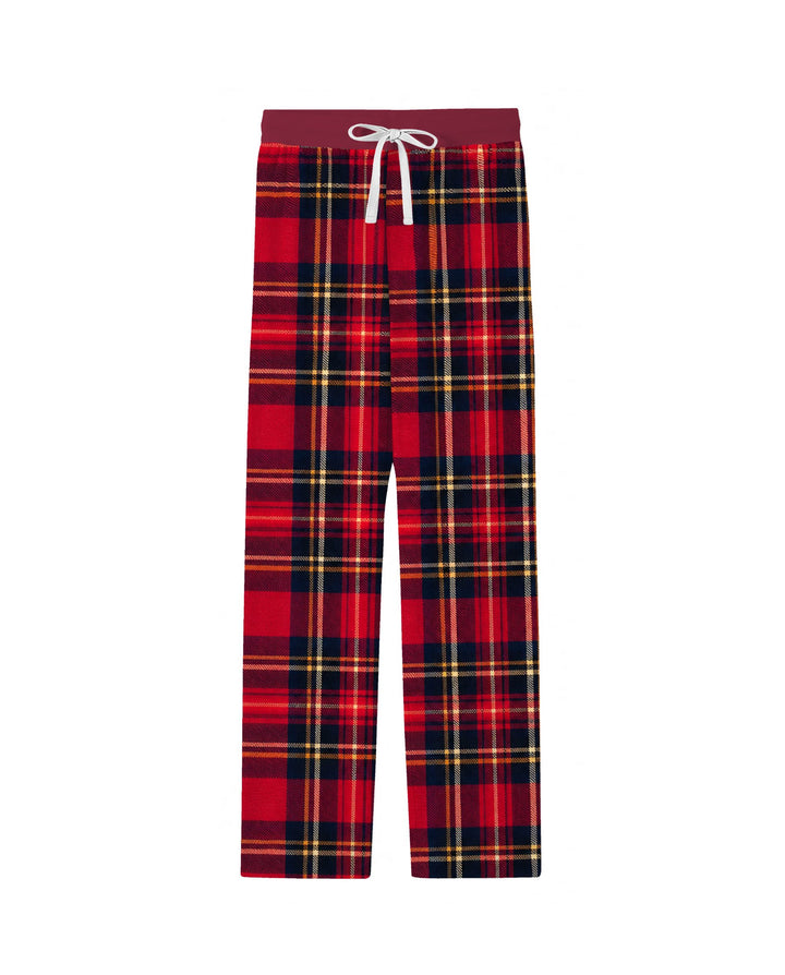 Classic Red Christmas Tartan Plaid Bamboo Men's Pajama Set