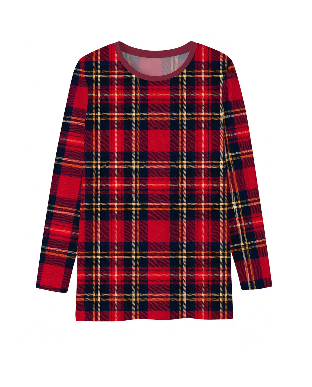 Classic Red Christmas Tartan Plaid Bamboo Men's Pajama Set