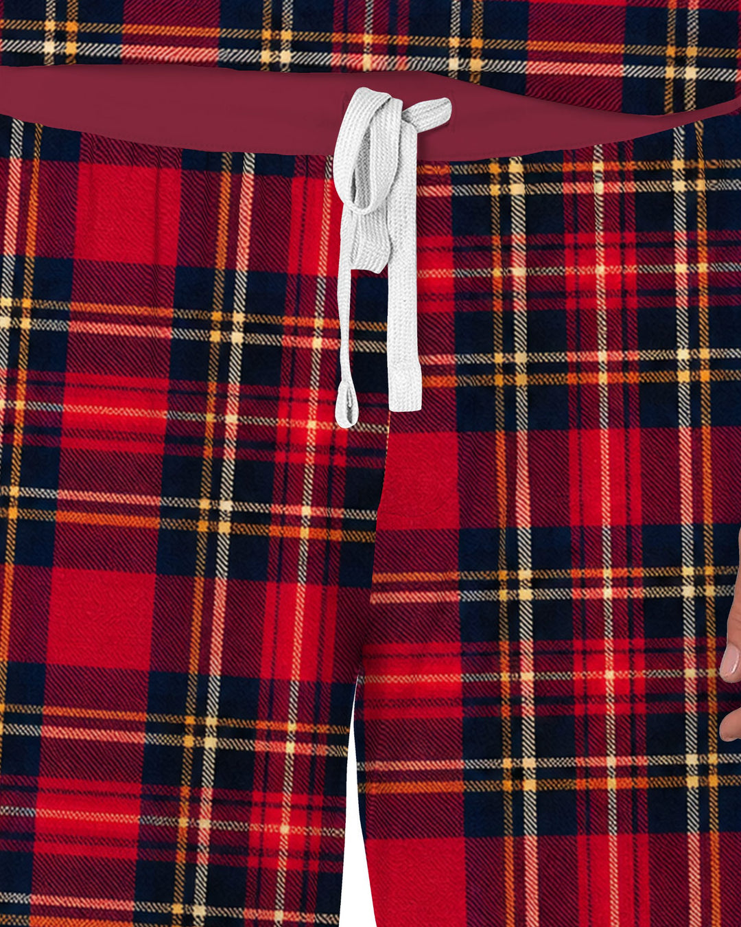 Classic Red Christmas Tartan Plaid Bamboo Men's Pajama Set