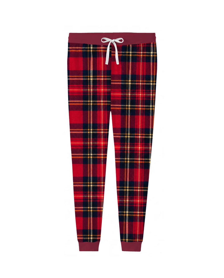 Classic Red Christmas Tartan Plaid Bamboo Women Pajama Set