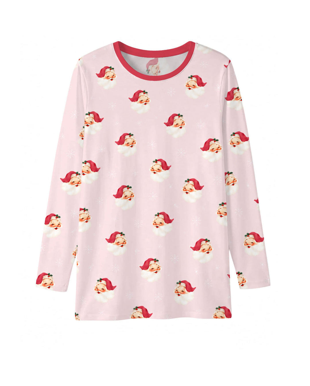Pink Vintage Santa & Snowflakes Bamboo Men's Pajama Set