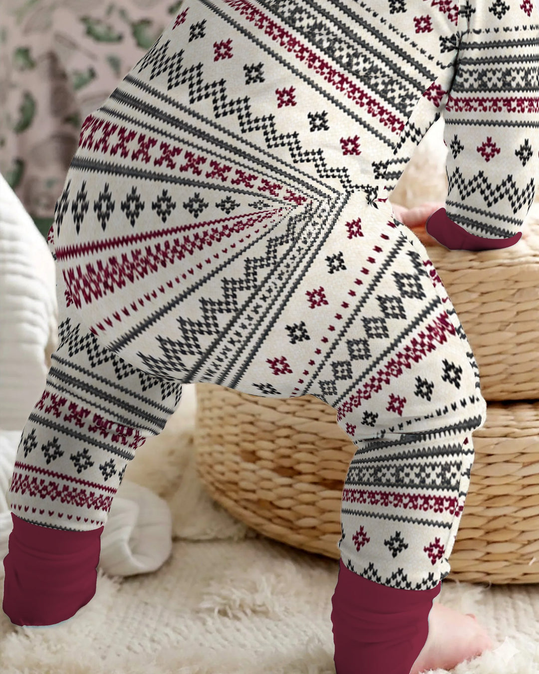Nordic Fair Isle Holiday Knit Bamboo Convertible Zippy