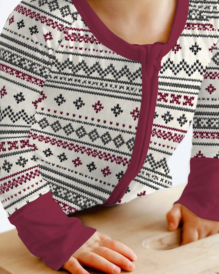 Nordic Fair Isle Holiday Knit Bamboo Convertible Zippy
