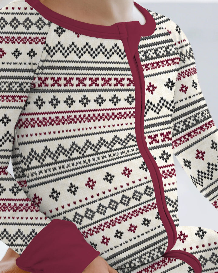 Nordic Fair Isle Holiday Knit Bamboo Convertible Zippy