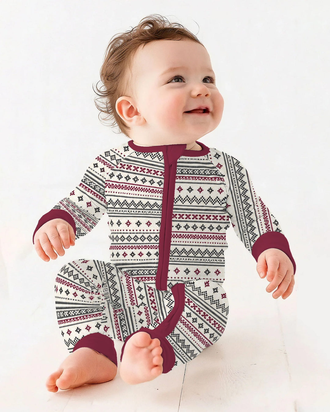Nordic Fair Isle Holiday Knit Bamboo Convertible Zippy