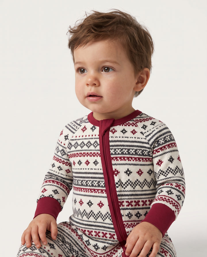 Nordic Fair Isle Holiday Knit Bamboo Convertible Zippy