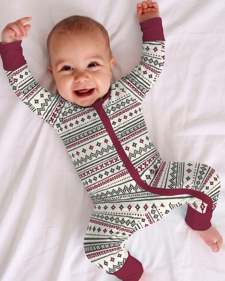 Nordic Fair Isle Holiday Knit Bamboo Convertible Zippy