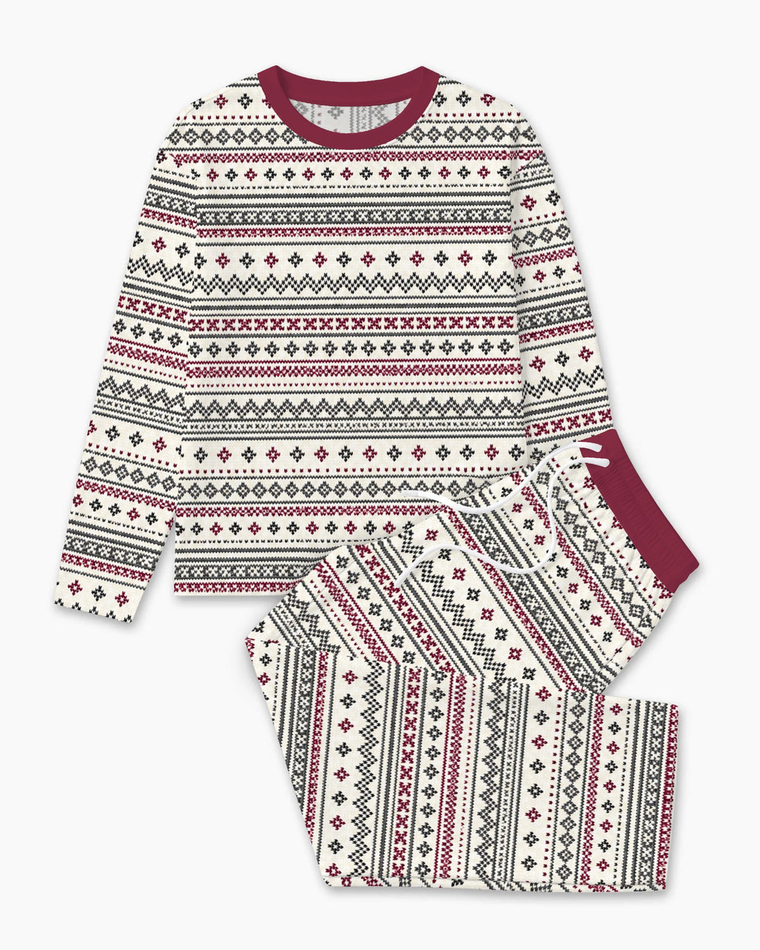 Nordic Fair Isle Holiday Knit Bamboo Men's Pajama Set