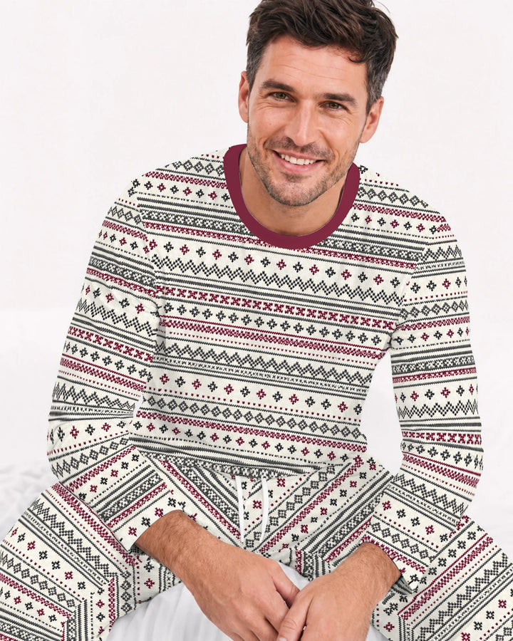 Nordic Fair Isle Holiday Knit Bamboo Men's Pajama Set