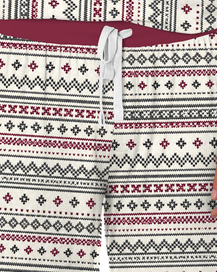 Nordic Fair Isle Holiday Knit Bamboo Men's Pajama Set