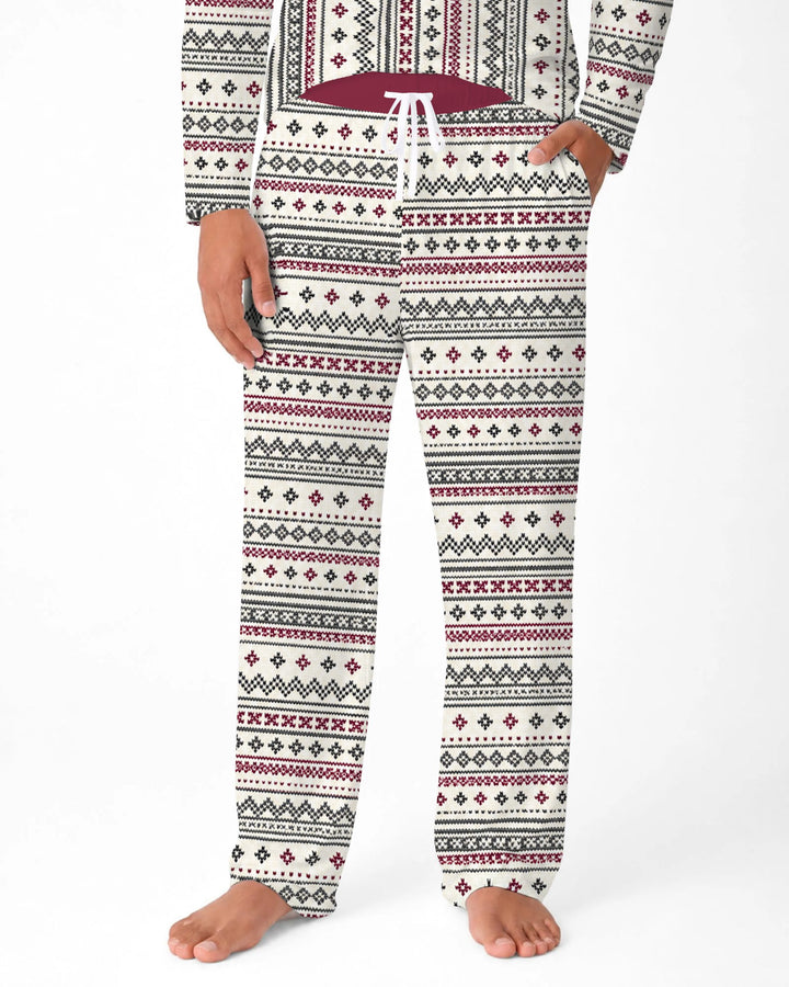 Nordic Fair Isle Holiday Knit Bamboo Men's Pajama Set