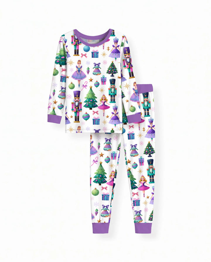 Sugar Plum Nutcracker Christmas Bamboo Two Piece Long Sleeve Pajama Set