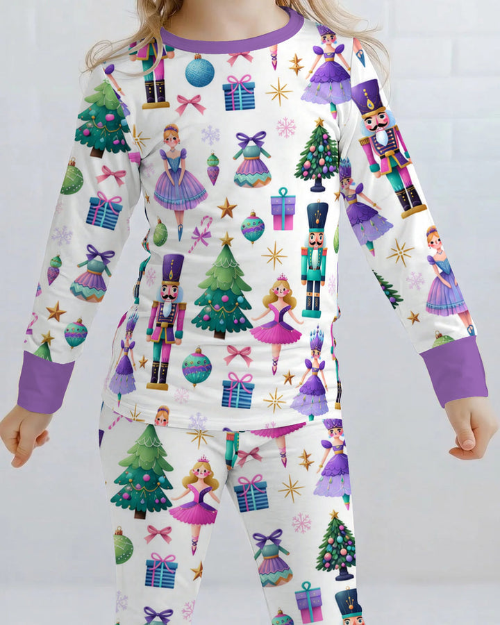 Sugar Plum Nutcracker Christmas Bamboo Two Piece Long Sleeve Pajama Set