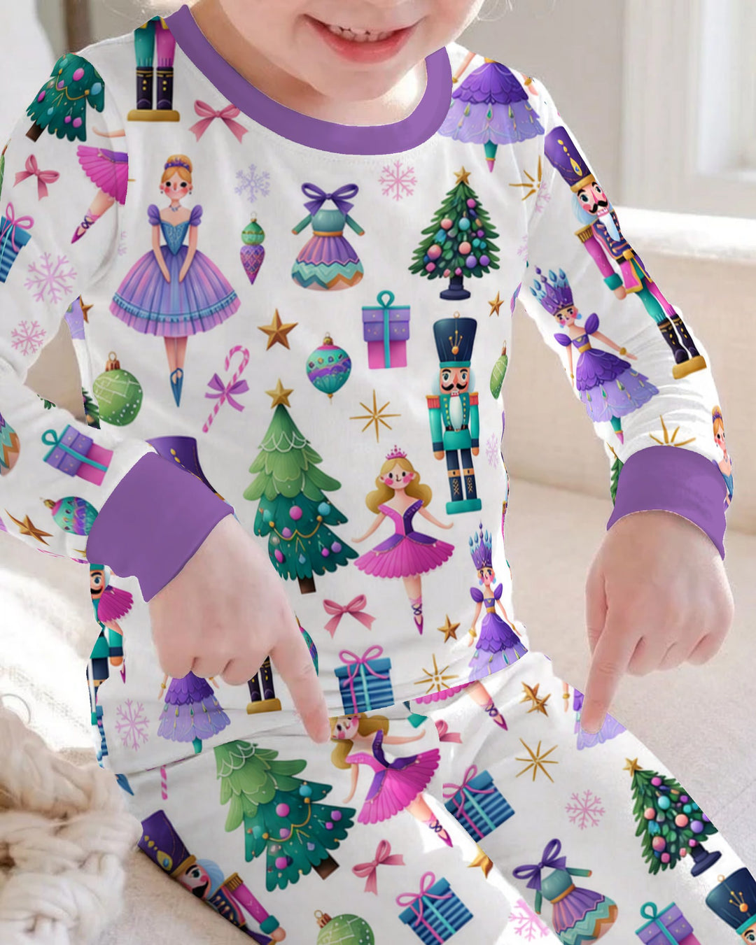 Sugar Plum Nutcracker Christmas Bamboo Two Piece Long Sleeve Pajama Set