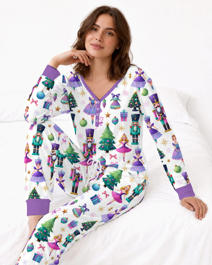 Sugar Plum Nutcracker Christmas Bamboo Women Pajama Set