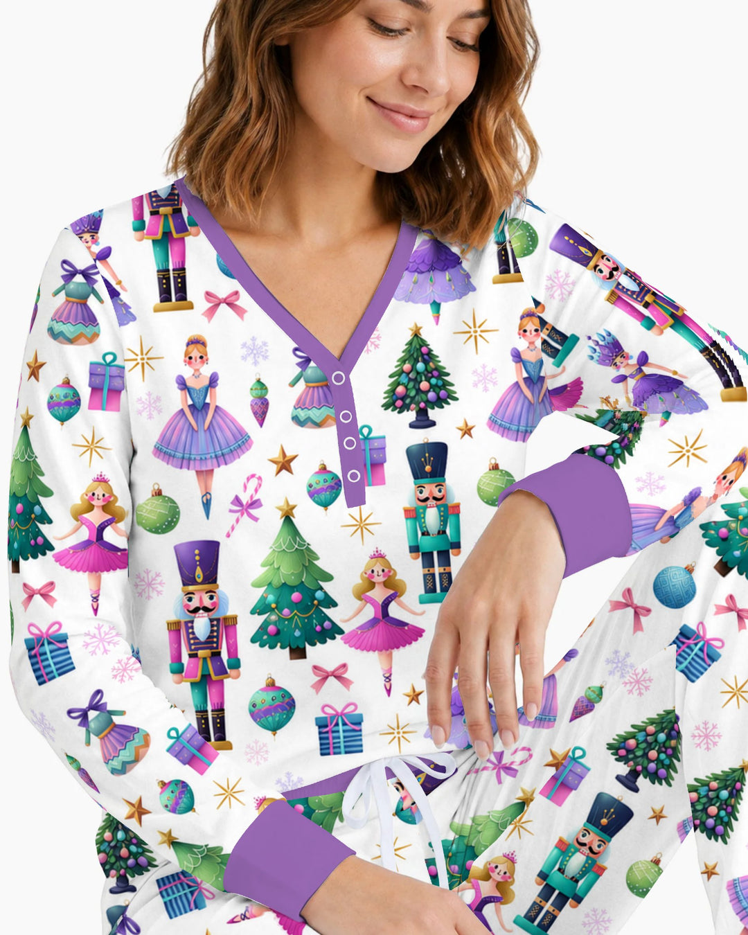Sugar Plum Nutcracker Christmas Bamboo Women Pajama Set