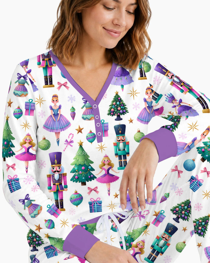 Sugar Plum Nutcracker Christmas Bamboo Women Pajama Set