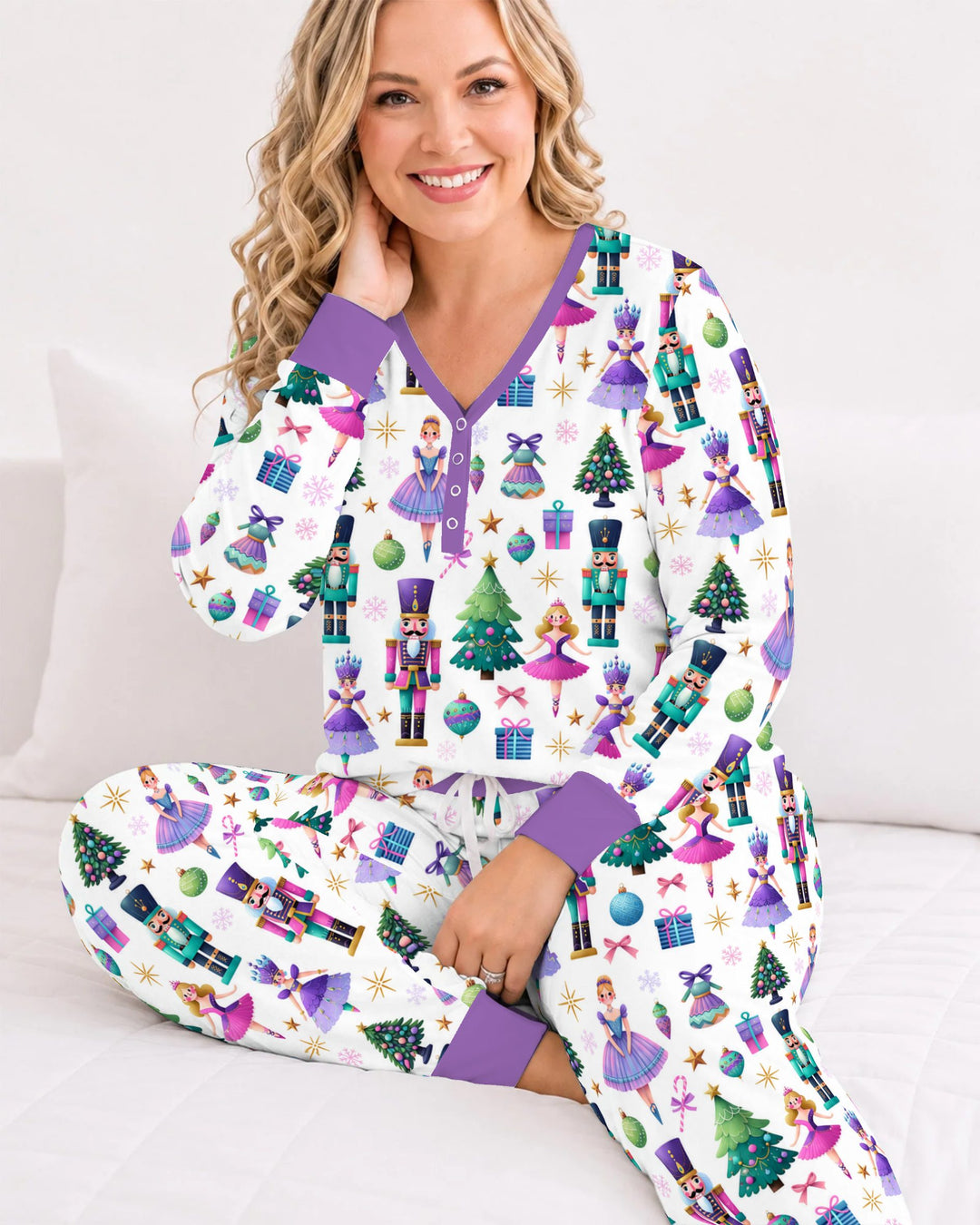 Sugar Plum Nutcracker Christmas Bamboo Women Pajama Set
