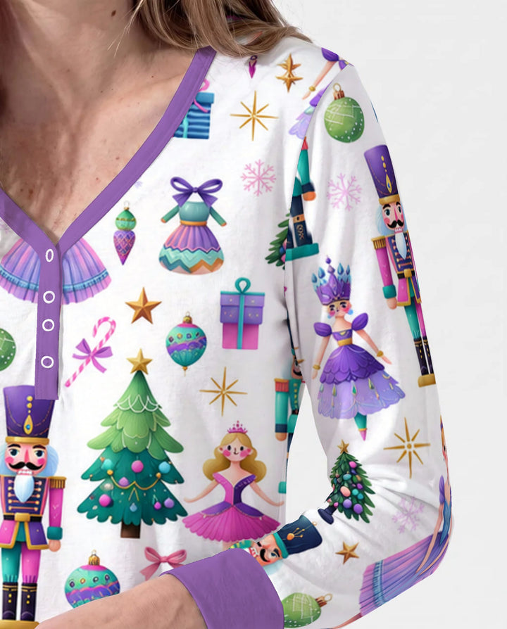Sugar Plum Nutcracker Christmas Bamboo Women Pajama Set