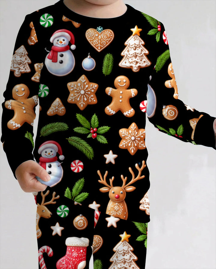 Gingerbread Christmas Cookie Wonderland Bamboo Two Piece Long Sleeve Pajama Set