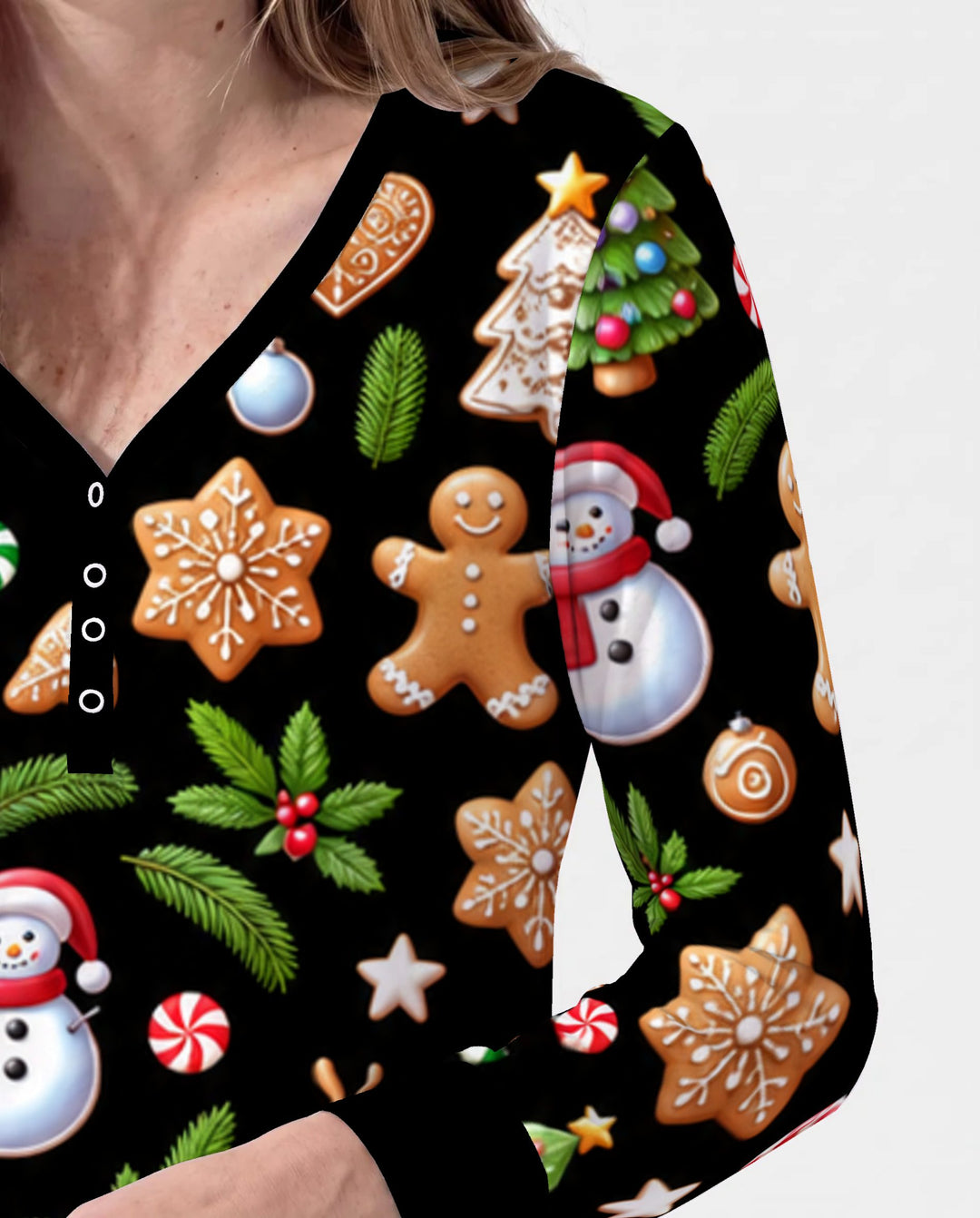 Gingerbread Christmas Cookie Wonderland Bamboo Women Pajama Set