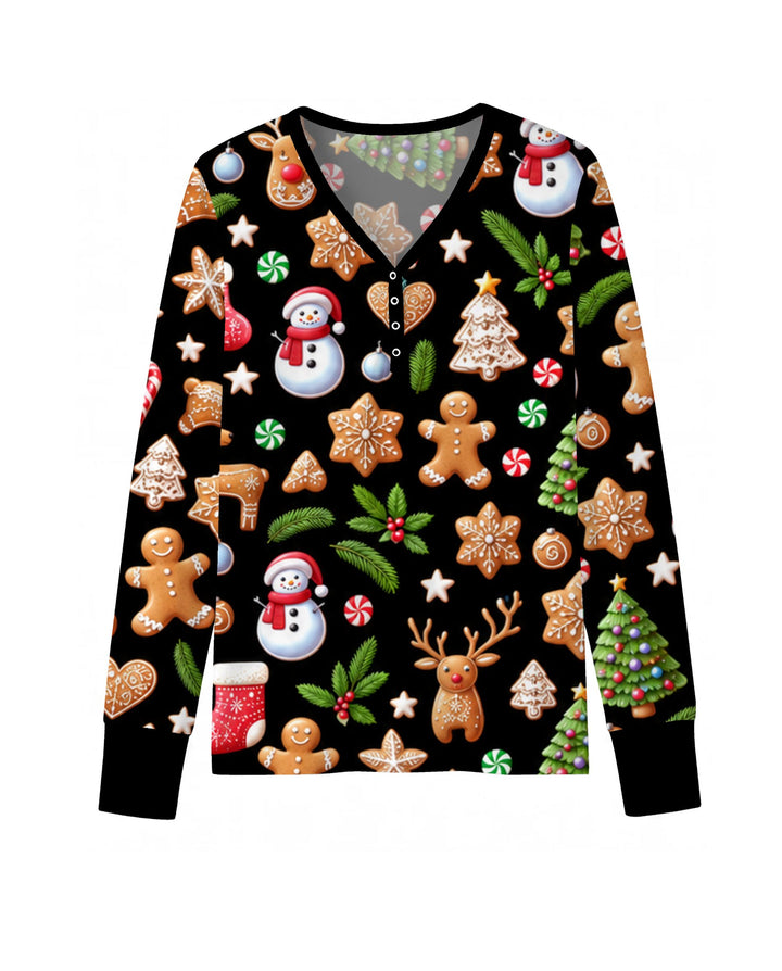 Gingerbread Christmas Cookie Wonderland Bamboo Women Pajama Set