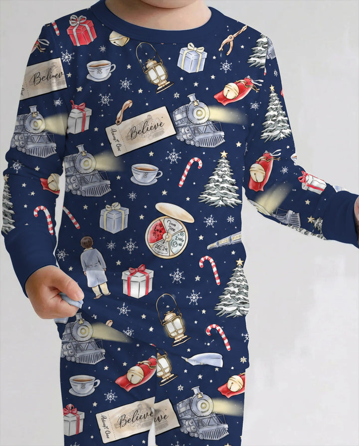 Magical Christmas Train Night Bamboo Two Piece Long Sleeve Pajama Set