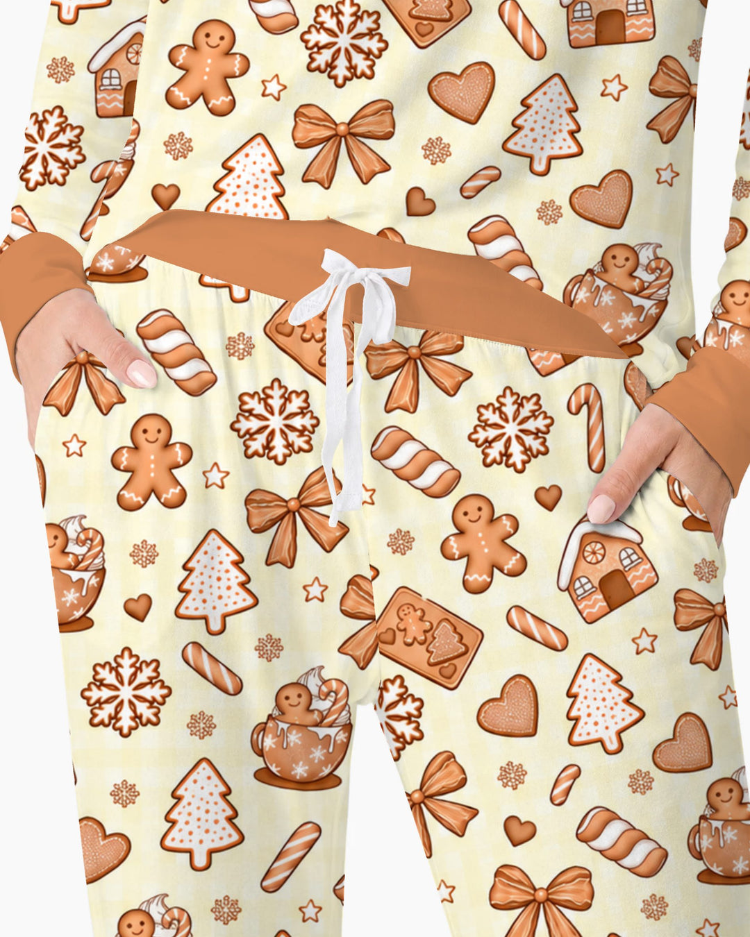 Gingerbread Christmas Cookie Toss Bamboo Women Pajama Set