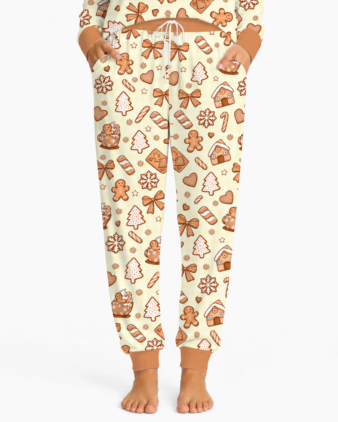 Gingerbread Christmas Cookie Toss Bamboo Women Pajama Set