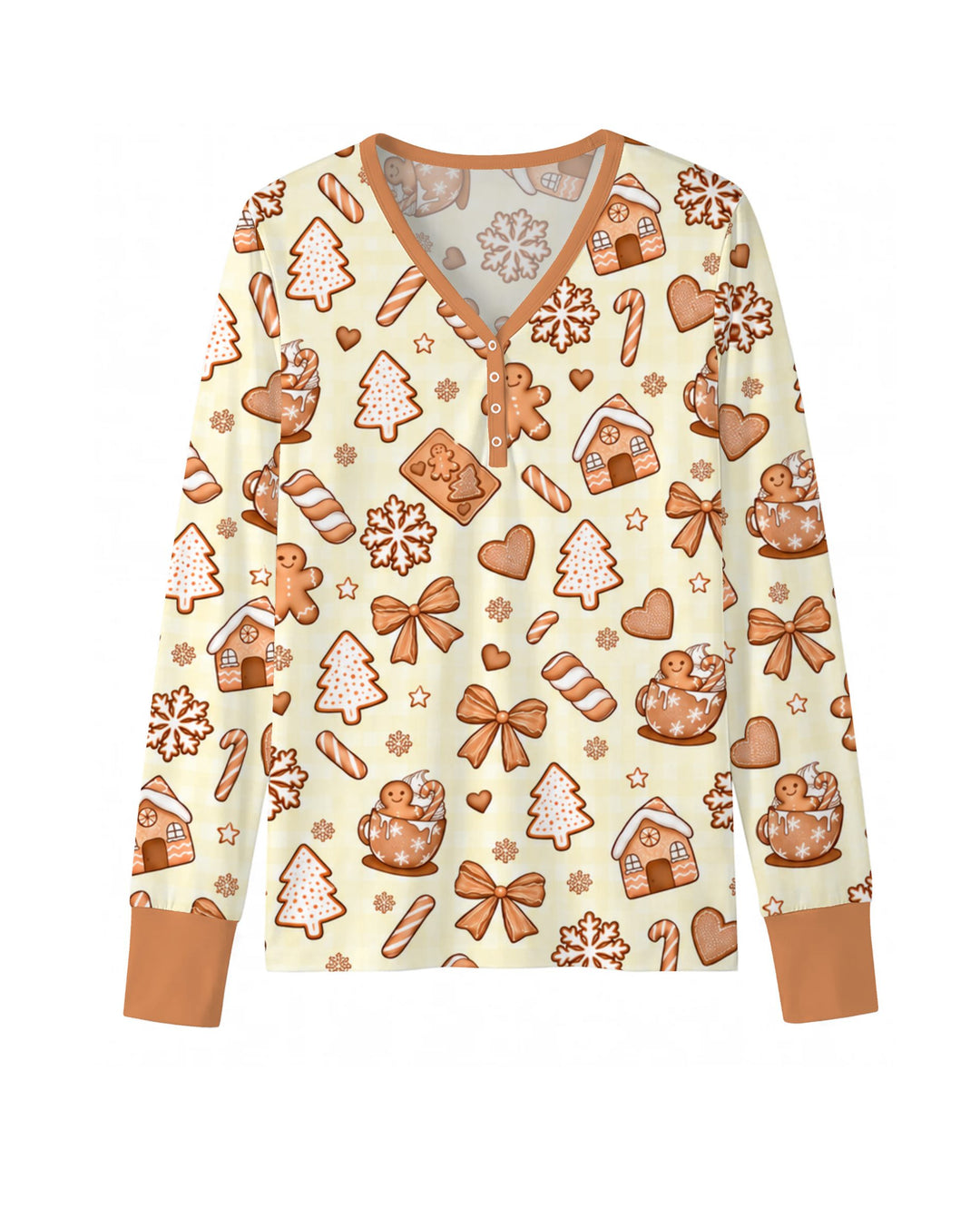 Gingerbread Christmas Cookie Toss Bamboo Women Pajama Set