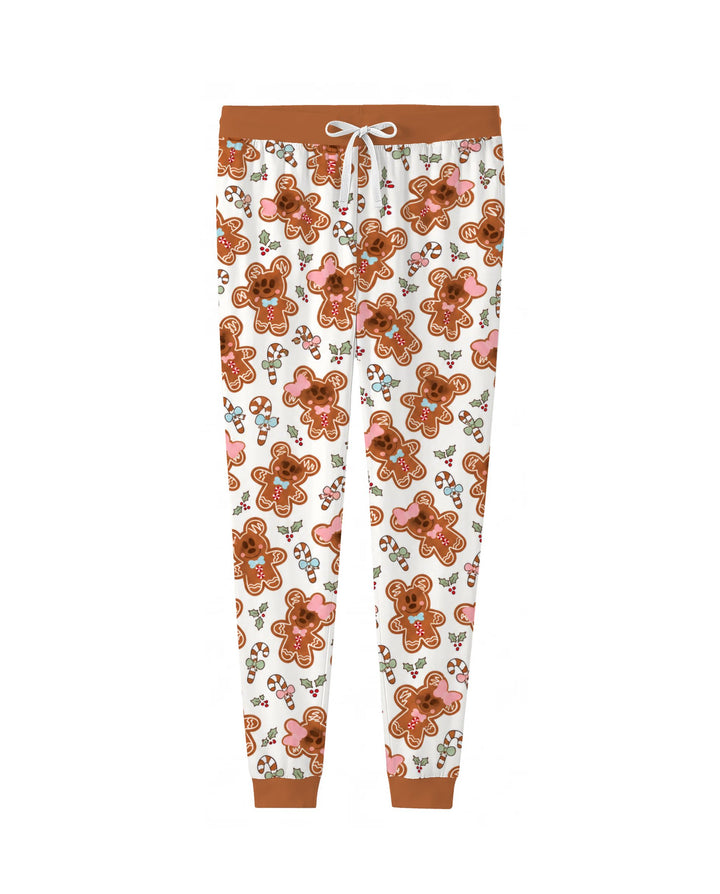 Cute Gingerbread Couple Toss Bamboo Women Pajama Set