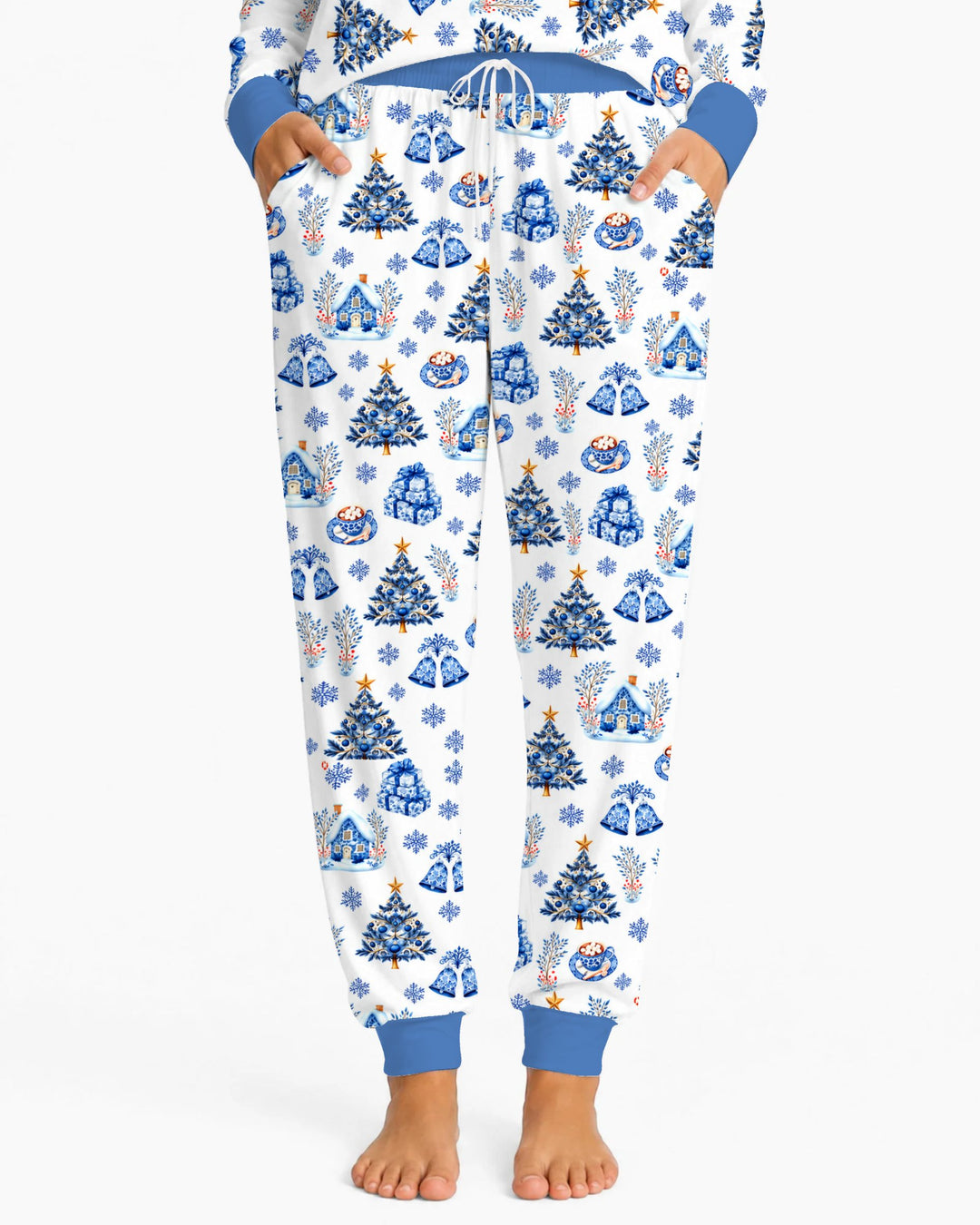 Blue Winter Wonderland Christmas Toss Bamboo Women Pajama Set