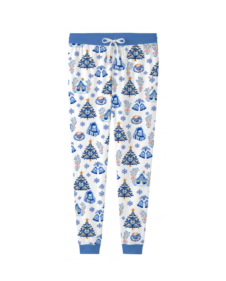 Blue Winter Wonderland Christmas Toss Bamboo Women Pajama Set
