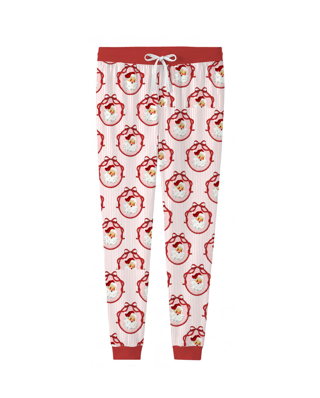 Coquette Vintage Santa Christmas Medallions Bamboo Women Pajama Set
