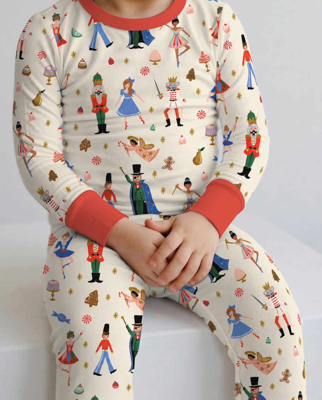 Whimsical Nutcracker Storybook Christmas Bamboo Two Piece Long Sleeve Pajama Set