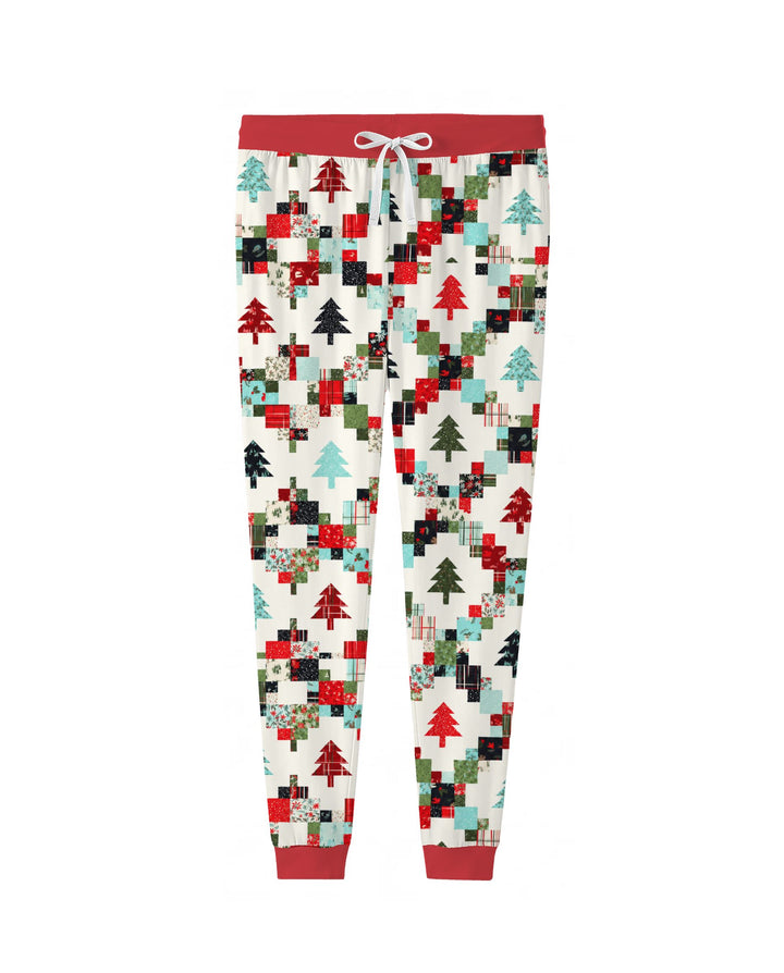 Christmas Patchwork Quilt & Trees Bamboo Women Pajama Set