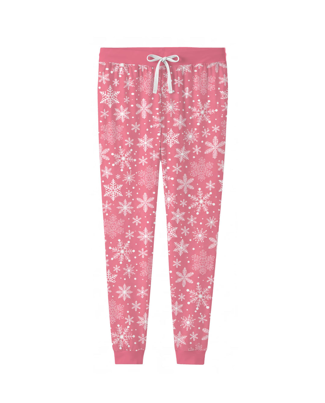 Pink and White Snowflake Toss Bamboo Women Pajama Set