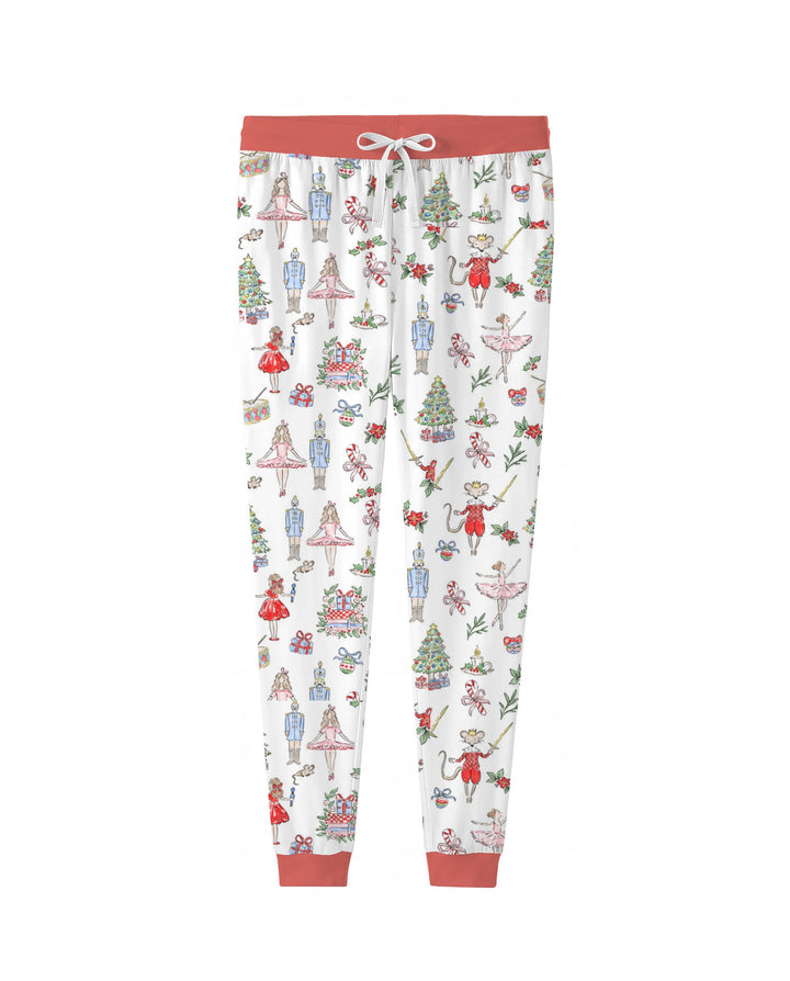 Nutcracker Ballet Christmas Storybook Seamless Pattern Bamboo Women Pajama Set