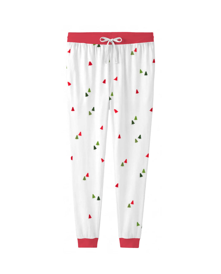 Minimalist Tiny Christmas Trees Seamless Pattern Bamboo Women Pajama Set