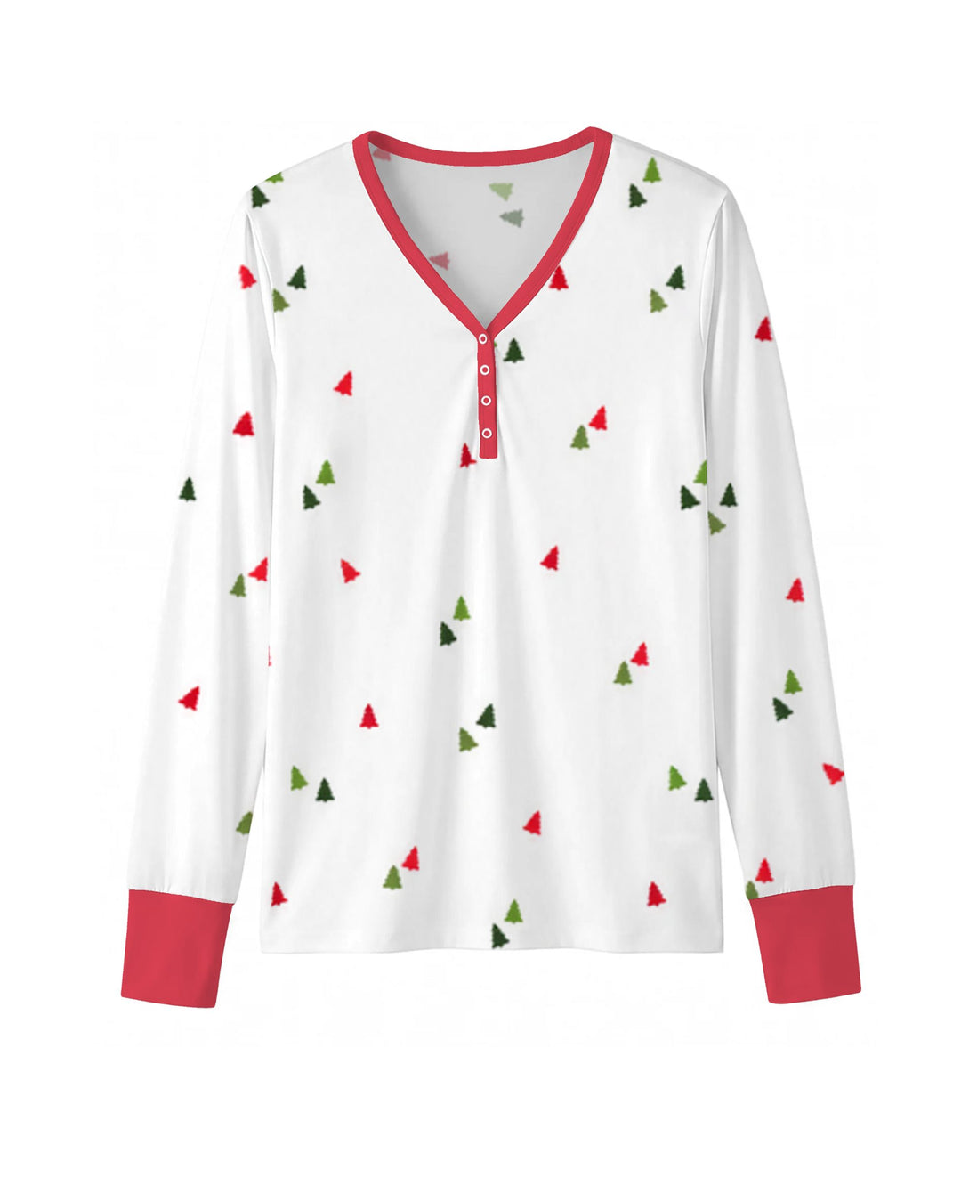 Minimalist Tiny Christmas Trees Seamless Pattern Bamboo Women Pajama Set