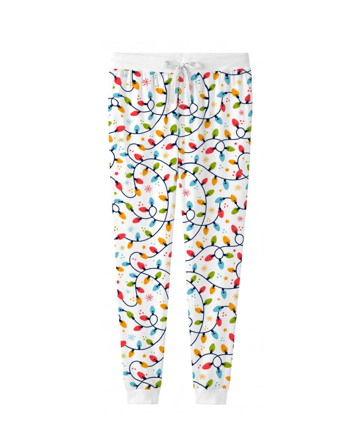 Colorful Christmas String Lights Bamboo Women Pajama Set