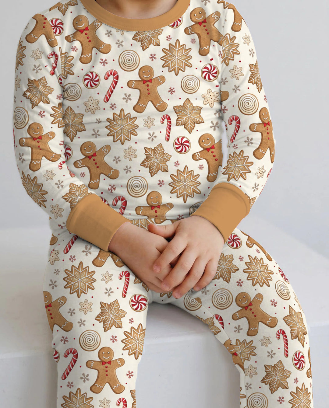 Gingerbread Man Christmas Cookies Bamboo Two Piece Long Sleeve Pajama Set