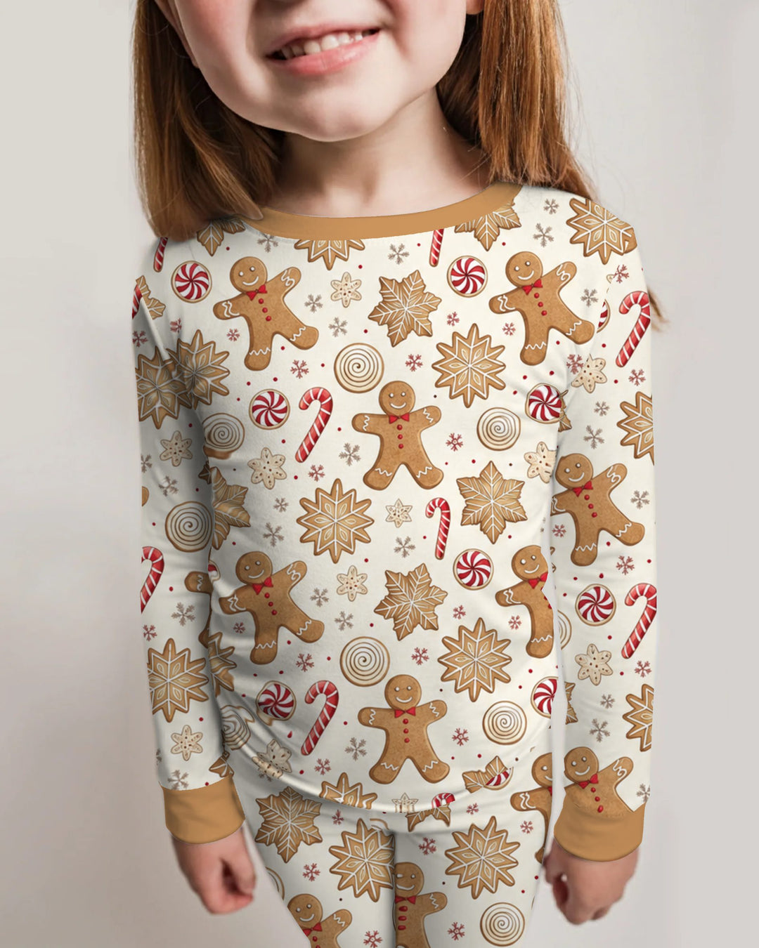 Gingerbread Man Christmas Cookies Bamboo Two Piece Long Sleeve Pajama Set