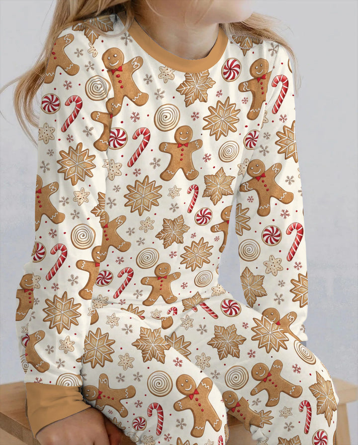 Gingerbread Man Christmas Cookies Bamboo Two Piece Long Sleeve Pajama Set