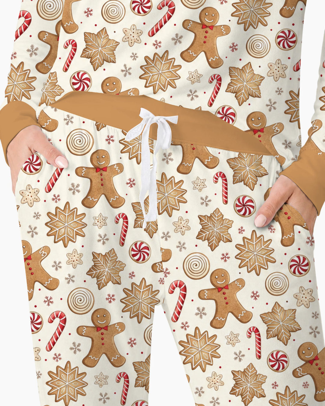 Gingerbread Man Christmas Cookies Bamboo Women Pajama Set