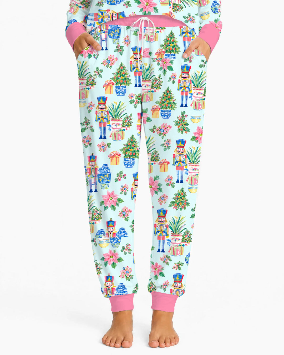 Nutcracker Christmas Chinoiserie Bamboo Women Pajama Set