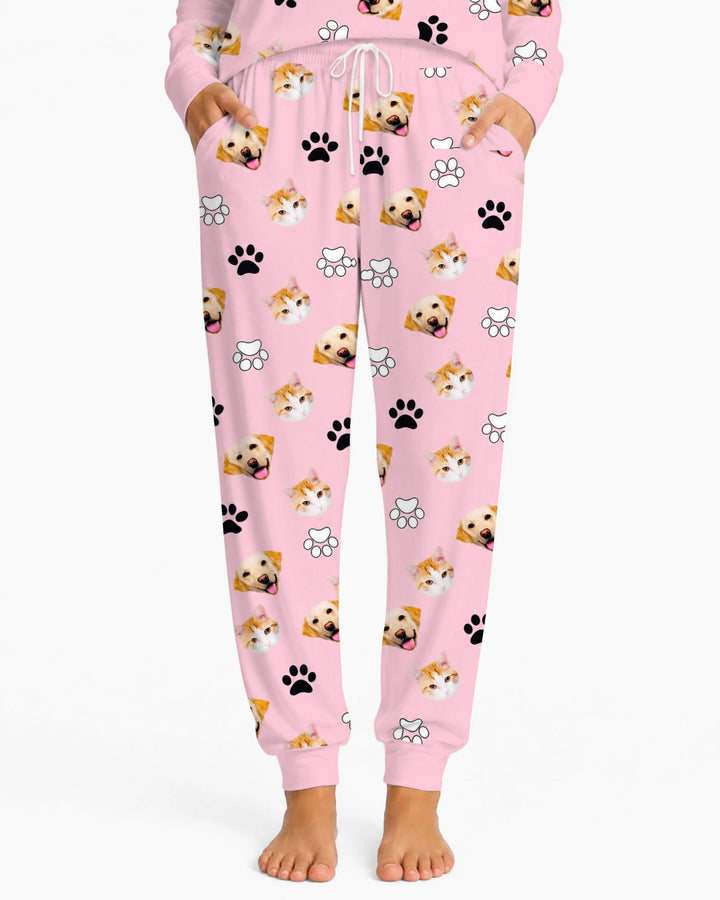 Pink Christmas Cats and Dogs Bamboo Women Pajama Set